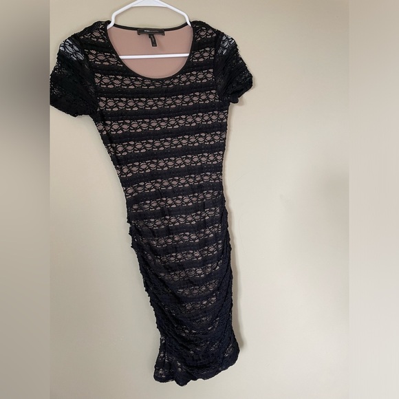 BCBGMaxAzria Black Lace Mini Dress size XXS Bodycoon - Picture 7 of 8